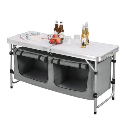 BukkitBow - Inklapbare Campingtafel / Picnic tafel met Stevig Blad - 30kg Tafelbelasting - Geschikt voor 4-6 Personen - 120x47x62/69.5 cm
