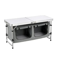 BukkitBow - Inklapbare Campingtafel / Picnic tafel met Stevig Blad - 30kg Tafelbelasting - Geschikt voor 4-6 Personen - 120x47x62/69.5 cm