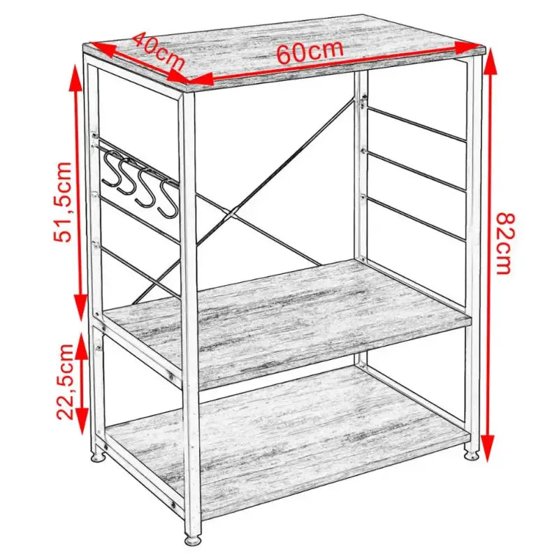Comnox - BukkitBow Keukenkastje - Multifunctionele Magnetronkast met Haken - 40x60x82cm