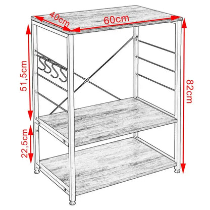 Comnox - BukkitBow Keukenkastje - Multifunctionele Magnetronkast met Haken - 40x60x82cm