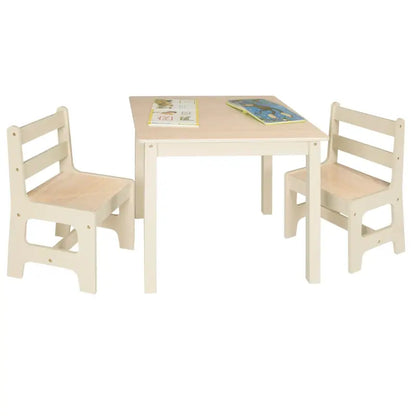 BukkitBow - Kinder Tafel met Stoelen Set - Multifunctioneel - MDF Panelen - Tafel met 2 Stoelen - 60X60X55CM