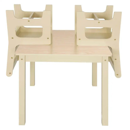 BukkitBow - Kinder Tafel met Stoelen Set - Multifunctioneel - MDF Panelen - Tafel met 2 Stoelen - 60X60X55CM