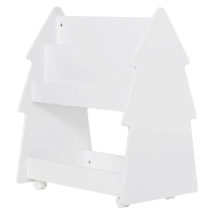 BukkitBow - Kinderboekenplank - Dubbelzijdige Boekenkast - Kast Met Wieltjes - Montessori Stijl - 60x71x38,5cm