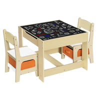 BukkitBow - Kindertafel met Stoelen - Kindermeubelset - Duurzaam en Veilig Ontwerp Inclusief Opbergmanden - Tafel: 60x60x48cm