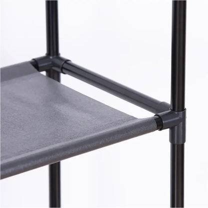 BukkitBow - Kledingrek met Afneembare Zijarmen - Met 2 Opbergplanken - Kunststof met Stevige Stalen Buis - Max Belasting: 16kg - 55x28,5x175cm