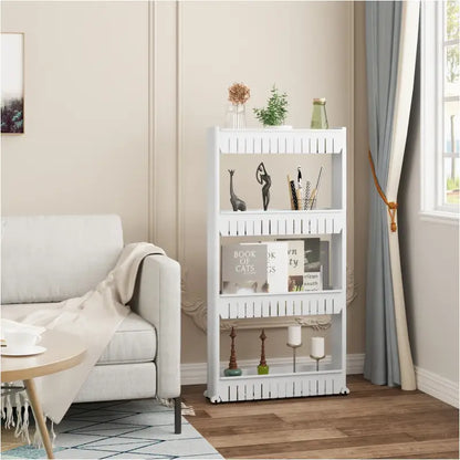 BukkitBow - Kleine Keukenwagen / Smal Rek op Wielen - Geschikt voor Keuken / Woonkamer of Badkamer - 3 of 4 Lagen opslag