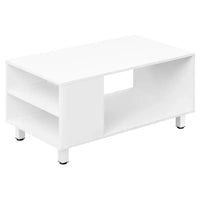 BukkitBow - Koffietafel met Opslagruimte - MDF/Metaal - 90x45x50 cm - Modern en Multifunctioneel - Wit
