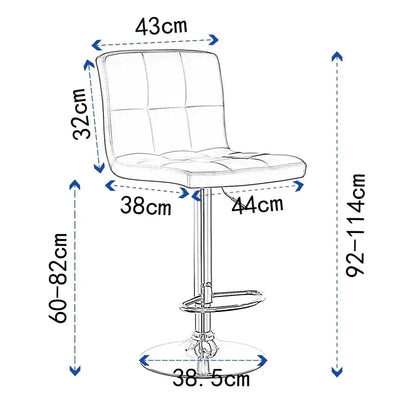 BukkitBow - Lederen Barkrukken - Metalen Frame - Ergonomisch met Rugleuning - Verstelbaar en Draaibaar - Zithoogte: 60-82CM