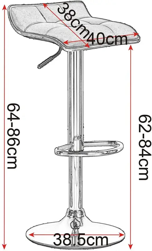 BukkitBow - Linnen Barkruk - Verchroomd Stalen Frame - 360 Graden Draaibaar - In Hoogte Verstelbaar - Modern Design - Zithoogte: 62-84CM