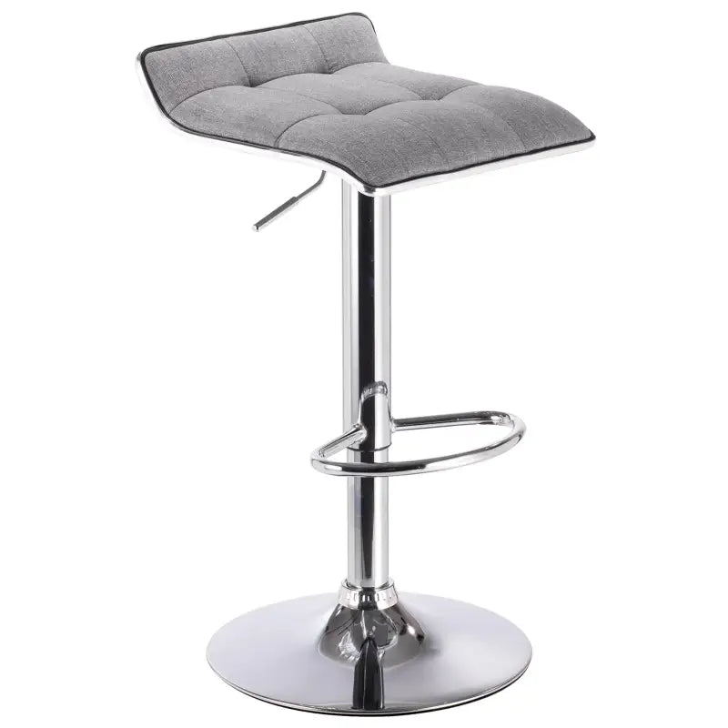 BukkitBow - Linnen Barkruk - Verchroomd Stalen Frame - 360 Graden Draaibaar - In Hoogte Verstelbaar - Modern Design - Zithoogte: 62-84CM