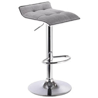 BukkitBow - Linnen Barkruk - Verchroomd Stalen Frame - 360 Graden Draaibaar - In Hoogte Verstelbaar - Modern Design - Zithoogte: 62-84CM