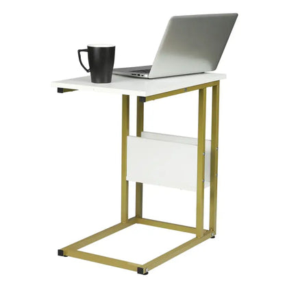 BukkitBow - Luxe Bijzettafel / Koffietafel - met Opslagruimte - Metalen Frame - Geschikt voor Laptop - 60CM Hoog