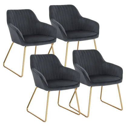 BukkitBow - Luxe Eetkamerstoelen - Comfortabel Velours Zitje - van Fluweel of Kunstleer - Sterke Metalen Poten - Multifunctioneel - Zithoogte: 46CM