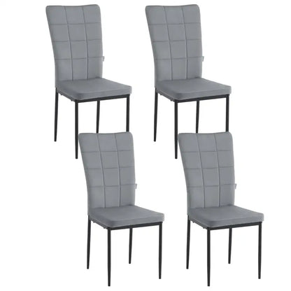 BukkitBow - Luxe Eetkamerstoelen Fluweel/Kunstleer - Hoogwaardige Schuimvulling - Stevig Metalen Frame - Ergonomisch Ontwerp - 46CM Zithoogte