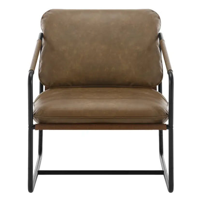 BukkitBow - Luxe Fauteuil - Faux Leer met Metaal - Luxe Design - 65x80x75cm