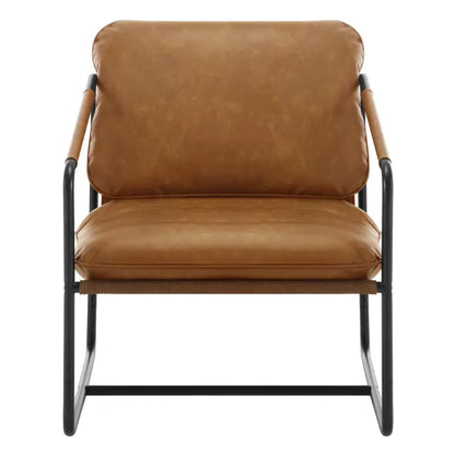 BukkitBow - Luxe Fauteuil - Faux Leer met Metaal - Luxe Design - 65x80x75cm