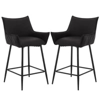 BukkitBow - Luxe Lederen Barkrukken - Met Armleuningen - Set van 2 Stuks - 62CM Hoog