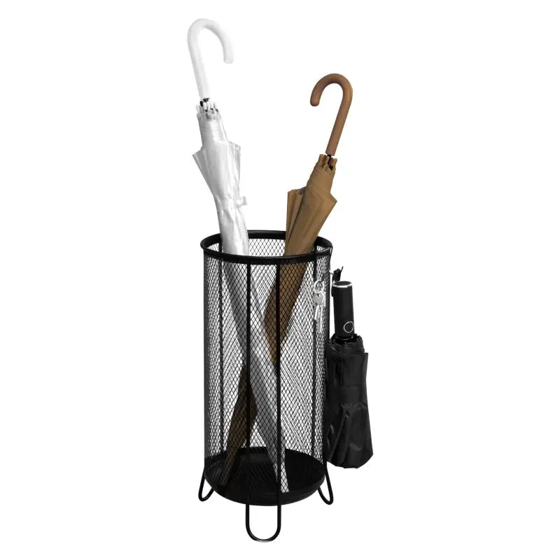 BukkitBow - Luxe Paraplubak - met Water Opvangbak - 4 Ophanghaken - Van Draadrooster