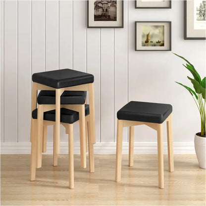BukkitBow - Massief Beukenhouten Krukken - Stabiele Structuur - Zachte en Comfortabele Seat - Praktisch en Compact - 32.5x32.5x47cm