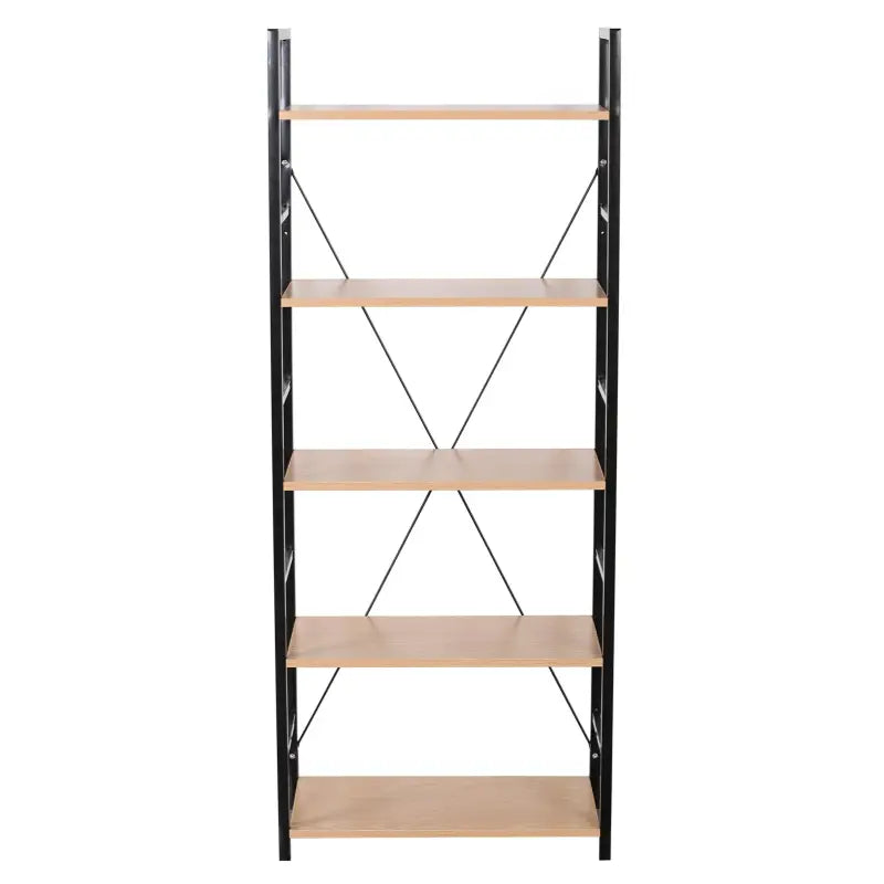 BukkitBow - Metalen Industriële Boekenkast - Ladder vorm met 5 Planken (28X60X148CM)