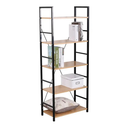 BukkitBow - Metalen Industriële Boekenkast - Ladder vorm met 5 Planken (28X60X148CM)