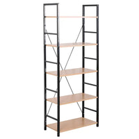 BukkitBow - Metalen Industriële Boekenkast - Ladder vorm met 5 Planken (28X60X148CM)