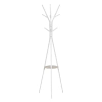 BukkitBow - Metalen Kapstok - Driehoek met Plankje en 9 Haken - Wit (180CM Hoog)