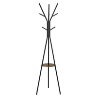 BukkitBow - Metalen Kapstok - Driehoek met Plankje en 9 Haken - Zwart (180CM Hoog)