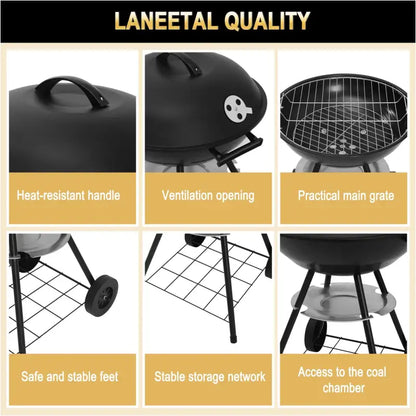 BukkitBow - Mobiele Houtskoolbarbecue - Metaal en Kunststof - 44x73 cm - 41.5 cm Grilloppervlak