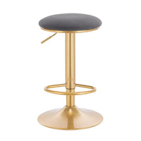 BukkitBow - Moderne Barkruk Fluweel - Met Metalen Frame - Verstelbare Zithoogte - 360° Draaibaar - met Voetensteun - Zithoogte: 61-82CM