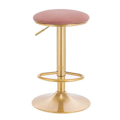 BukkitBow - Moderne Barkruk Fluweel - Met Metalen Frame - Verstelbare Zithoogte - 360° Draaibaar - met Voetensteun - Zithoogte: 61-82CM
