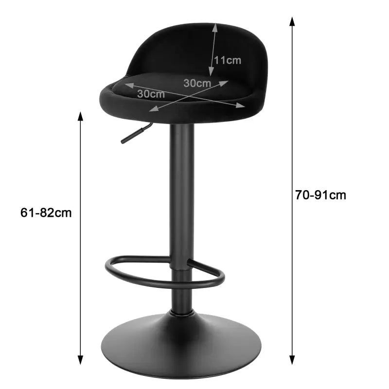 BukkitBow - Moderne Barkruk  - Fluweel met Metalen Onderstel - Verstelbaar & 360° Draaibaar - 120 kg Draagvermogen