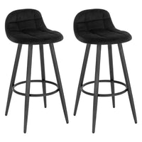 BukkitBow Moderne Barkrukken - Luxe Fluweel - Set van 2