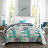 BukkitBow - Moderne Bedsprei - Omkeerbaar - Grijs en Patchwork Patroon - Verschillende Maten