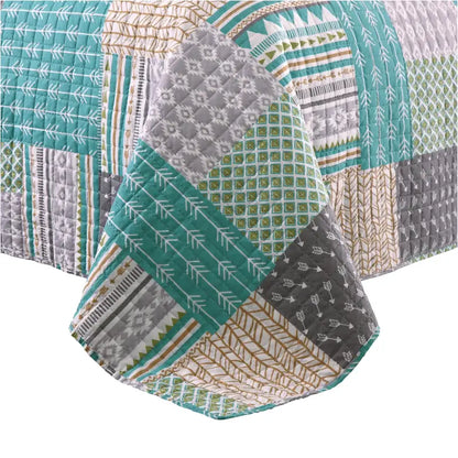BukkitBow - Moderne Bedsprei - Omkeerbaar - Grijs en Patchwork Patroon - Verschillende Maten
