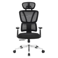BukkitBow - Moderne Bureaustoel - Verstelbare Rug- en Lendensteun - 3D PU Armleuningen - Mesh Stof - 150 kg Draagvermogen - Zwart