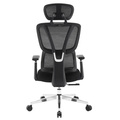 BukkitBow - Moderne Bureaustoel - Verstelbare Rug- en Lendensteun - 3D PU Armleuningen - Mesh Stof - 150 kg Draagvermogen - Zwart