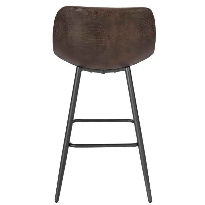 BukkitBow - Moderne Cafe / Barkrukken - Synthetisch Leer en Metaal - Verstelbare Stoelpoten - Comfortabele Kuipvormige Zitting - Zithoogte: 63CM