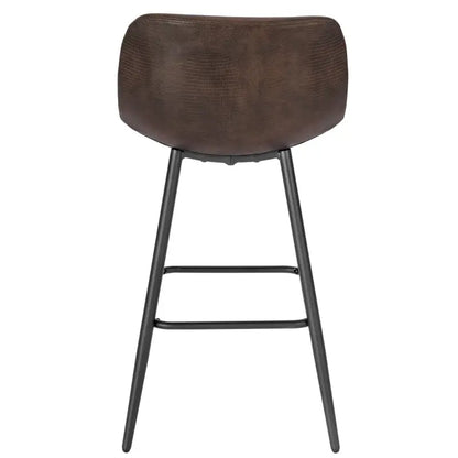 BukkitBow - Moderne Cafe / Barkrukken - Synthetisch Leer en Metaal - Verstelbare Stoelpoten - Comfortabele Kuipvormige Zitting - Zithoogte: 63CM