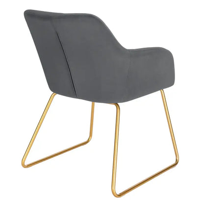 BukkitBow - Moderne Eetkamerstoel van Fluweel met Gouden Metalen Poten - Stijlvol en Comfortabel - Zithoogte: 48.5CM