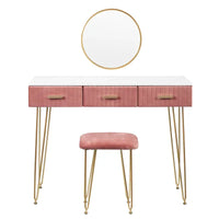 BukkitBow - Moderne Kaptafel / Make Up Tafel - Inclusief Spiegel en Krukje – Voor Kinderen & Volwassenen – 100x40 cm