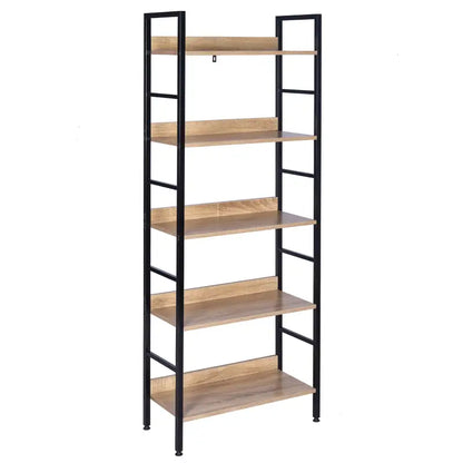 BukkitBow - Moderne Open Planken/Kast - 5 Laags Opslag - Stevig & Duurzaam - Veelzijdig Design - 60x27.5x160 cm