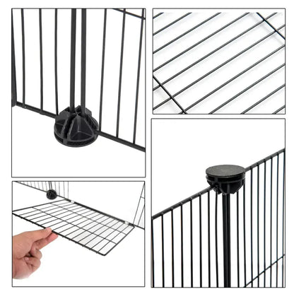 BukkitBow - Modulaire Knaagdieren Ren - IJzeren Panelen - Konijn & Knaagdieren Ren - 72x36x142cm