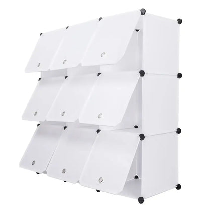 BukkitBow - Modulaire Opbergkast - Ook Geschikt Als Schoenenkast - 9 Compartimenten - Wit of Zwart - 105X105X35CM