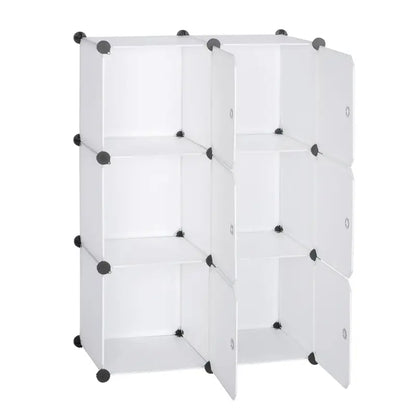 BukkitBow - Modulaire Opslagkubussen met Deuren - 6 Compartimenten - Aanpasbaar Design - 96x96x30cm