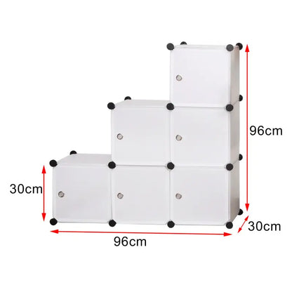 BukkitBow - Modulaire Opslagkubussen met Deuren - 6 Compartimenten - Aanpasbaar Design - 96x96x30cm