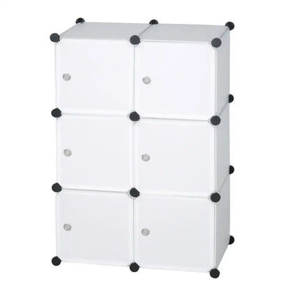 BukkitBow - Modulaire Opslagkubussen met Deuren - 6 Compartimenten - Aanpasbaar Design - 96x96x30cm