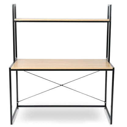 BukkitBow - Multifunctioneel Bureau met Opslagplank - Hout en Staal - Ruime Opslagruimte - 120x60x140cm