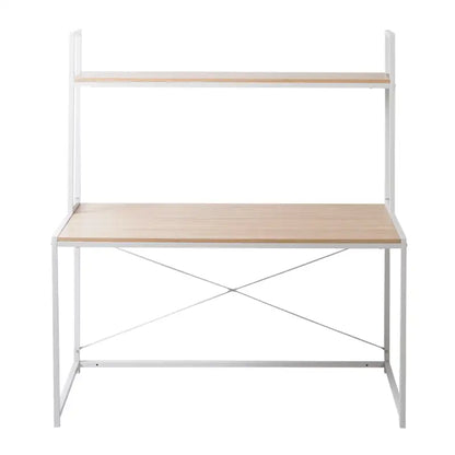 BukkitBow - Multifunctioneel Bureau met Opslagplank - Hout en Staal - Ruime Opslagruimte - 120x60x140cm