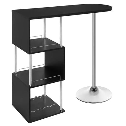 BukkitBow - Multifunctionele Bar Tafel - met Rek voor Wijnflessen - met Stalen Frame - 113x40cm